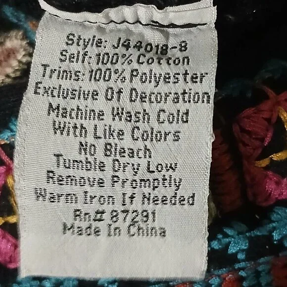 'Delphine' Draped Cardigan Black Cardigan Vibrant Floral Floral Embroidery SzL - Picture 8 of 12